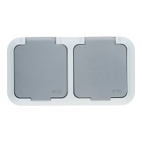 Розетка Svet накладная серая с крышкой (EV 0366-6625)