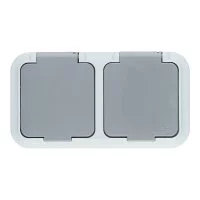 Розетка Svet накладная серая со шторками с крышкой (EV 0366-8625)