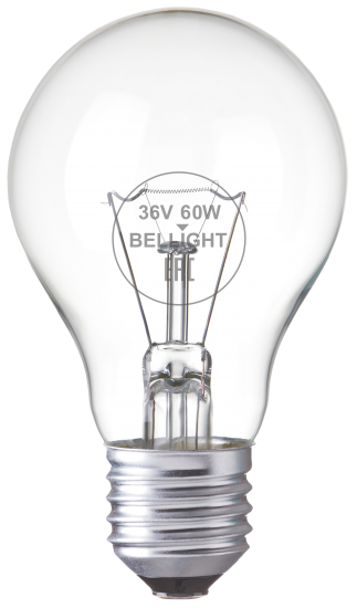 Лампа накаливания Bellight E27 36 В 60 Вт груша 890 лм цвет света желтый для диммера