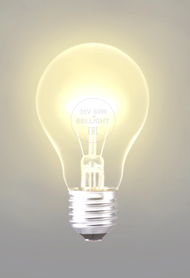 Лампа накаливания Bellight E27 36 В 60 Вт груша 890 лм цвет света желтый для диммера