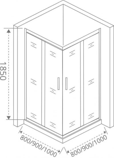 Душевой уголок Makiato CR-100-C-B, квадратный 100x100 см черный профиль прозрачное стекло раздвижной
