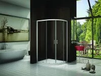 Душевой уголок Makiato R-120-C-WE, 1/4 круга 120x80 см хромированный профиль прозрачное стекло раздвижной