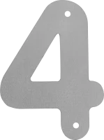 Цифра «4» 17x20 см сталь цвет серый