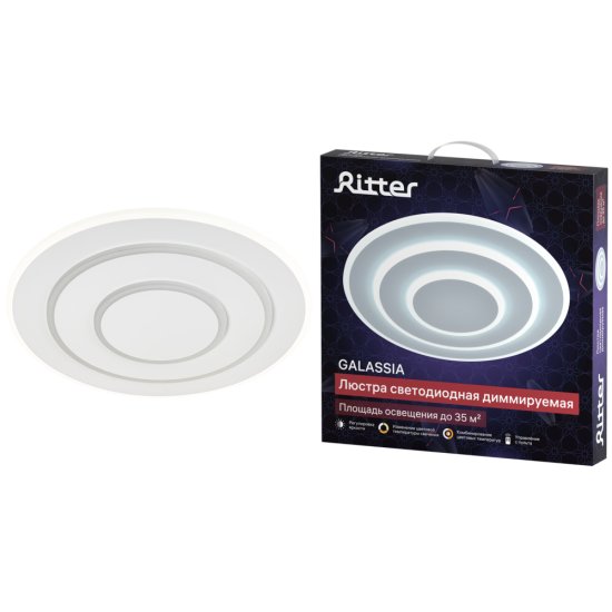 Светильник светодиодный накладной Ritter Galassia 2700-6400К 78 Вт 35 кв.м белый IP20 (51580 1)