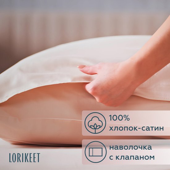 Комплект постельного белья Евро сатин Lorikeet Solo пудровый с простыней на резинке 180х200х30 см