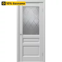 Дверь межкомнатная со стеклом Artens Магнолия 90x200 см ПВХ белый с замком и петлями