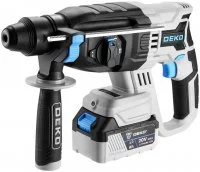 Перфоратор аккумуляторный бесщеточный SDS-plus Deko DKCH20FU-Li, 20 В Li-ion 2x4 Ач, 3 Дж