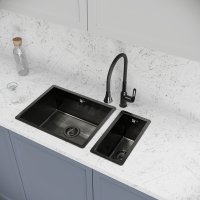 Мойка для кухни врезная М11B Delinia 20x40 см глубина чаши 17 см нержавеющая сталь цвет черный
