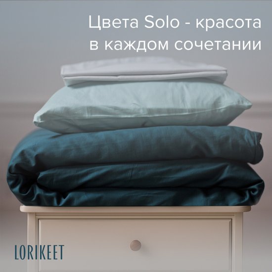 Комплект постельного белья Евро сатин Lorikeet Solo изумруд без простыни