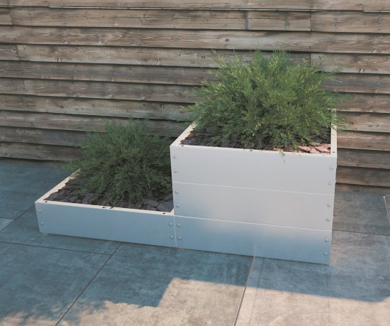 Каскад квадратных клумб 101x15x19 см сталь серый 3 шт