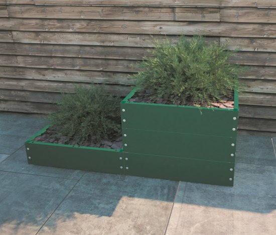 Каскад клумб 101x15x19 см сталь зеленый 3 шт