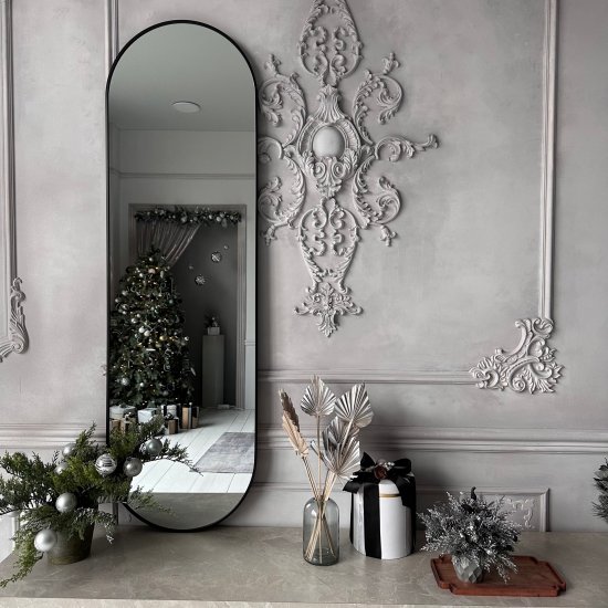 Зеркало декоративное настенное A+T Home Decor овальное 50x170 см цвет черный