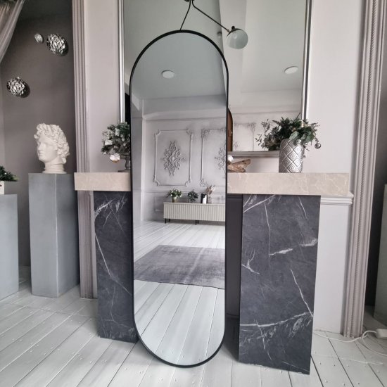 Зеркало декоративное настенное A+T Home Decor овальное 50x170 см цвет черный