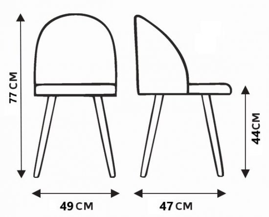 Стул Chic 49x77x50 см ножки металл/черный сиденье велюр цвет серый
