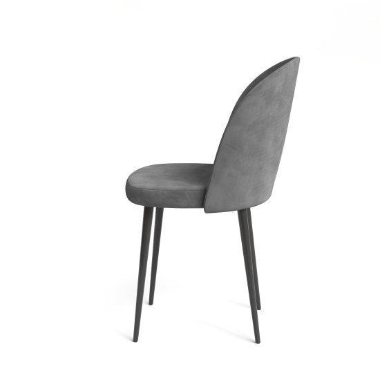 Стул Chic 49x77x50 см ножки металл/черный сиденье велюр цвет серый