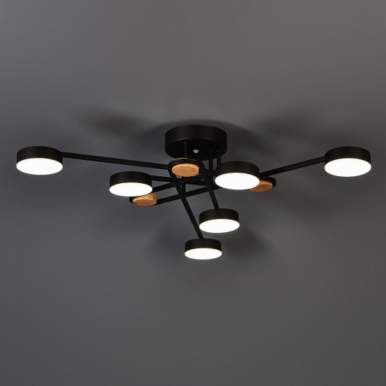 Люстра потолочная светодиодная Arte Lamp Taygeta с пультом управления 15 м² регулируемый белый свет цвет черный