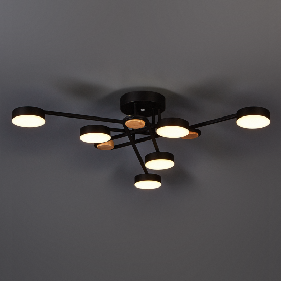 Люстра потолочная светодиодная Arte Lamp Taygeta с пультом управления 15 м² регулируемый белый свет цвет черный