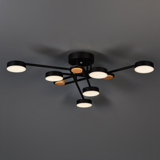 Люстра потолочная светодиодная Arte Lamp Taygeta с пультом управления 15 м² регулируемый белый свет цвет черный