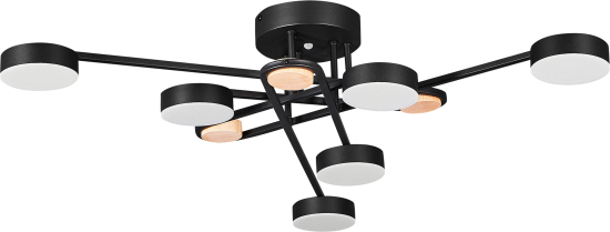 Люстра потолочная светодиодная Arte Lamp Taygeta с пультом управления 15 м² регулируемый белый свет цвет черный