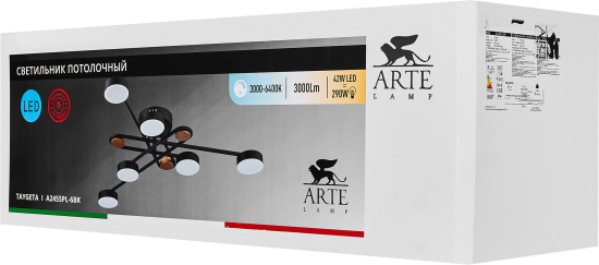 Люстра потолочная светодиодная Arte Lamp Taygeta с пультом управления 15 м² регулируемый белый свет цвет черный
