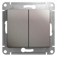 Переключатель Systeme Electric Glossa двухклавишный встраиваемый платина (GSL001265)