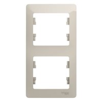 Рамка Systeme Electric Glossa двухместная молочная (GSL000906)