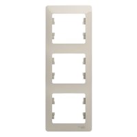 Рамка Systeme Electric Glossa трехместная молочная (GSL000907)