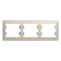 Рамка Systeme Electric Glossa трехместная молочная (GSL000903)