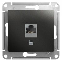 Розетка компьютерная Systeme Electric Glossa встраиваемая антрацит RJ45 (GSL000781K)