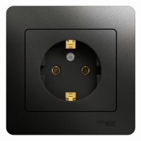 Розетка Systeme Electric Glossa встраиваемая антрацит (GSL000742)