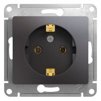 Розетка Systeme Electric Glossa встраиваемая графит (GSL001343)