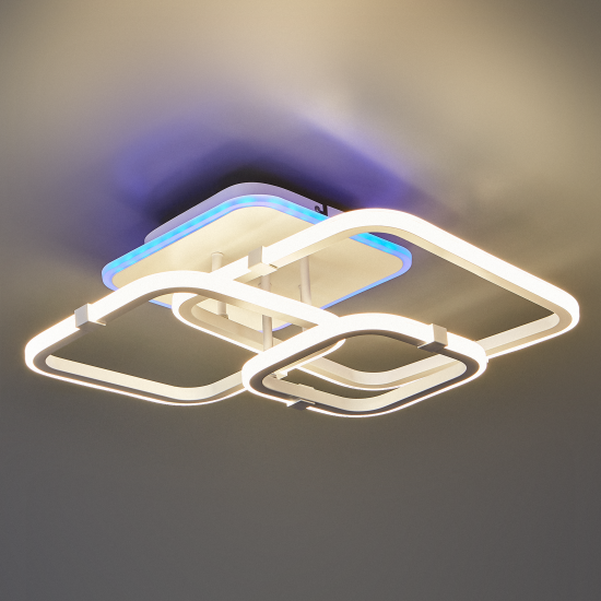 Люстра потолочная светодиодная Семь Огней 90W SF7131/4C-WT-RGB регулируемый белый свет цвет белый