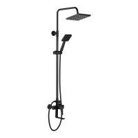 Душевая система Tokito Rain с верхним душем с лейкой со смесителем черная (TOK-RAI-1014BL)