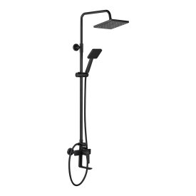 Душевая система Tokito Rain с верхним душем с лейкой со смесителем черная (TOK-RAI-1014BL)