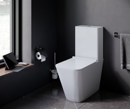 Унитаз-компакт AM.PM Spike Flash Clean C9S8601SC, безободковый, сиденье с микролифтом, двойной смыв