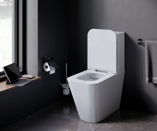 Унитаз-компакт AM.PM Spike Flash Clean C9S8601SC, безободковый, сиденье с микролифтом, двойной смыв