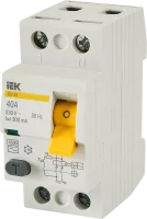 УЗО IEK ВД1-63 2Р 40 А 300 мА 4.5 кА AC MDV10-2-040-300