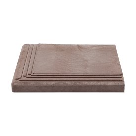 Ступень угловая Берлин 340х340х23 мм шоколад полимерпесчаная WeEco