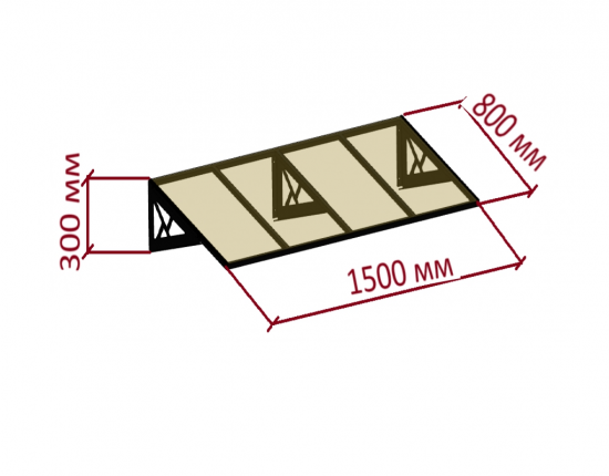 Козырек YS1501 железо 150x80x30 мм черный