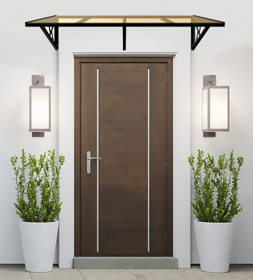 Козырек YS1150 железо 115x80x30 мм коричневый