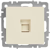 Компьютерная розетка встраиваемая IEK Brite РК10-БрКр RJ45 UTP cat 5e цвет бежевый