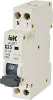 Дифференциальный автомат IEK Armat АВДТ B06S 1P C25 А 30 мА 6 кА AC AR-B06S-1N-C25C030
