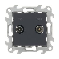 Розетка телевизионнная Simon 24 Harmonie встраиваемая графит TV/ SAT (2410487-038)