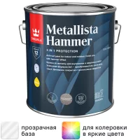 Краска по ржавчине Tikkurila Metallista Hammer молотковая База HC бесцветная глянцевая 2.3 л