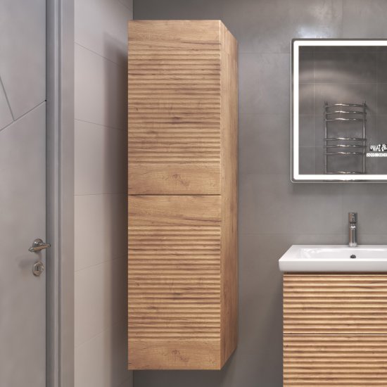 Пенал для ванной Vigo Eva подвесной 40x151 см цвет дуб золотой