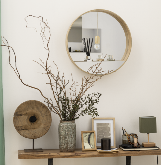 Зеркало декоративное Inspire Nordik Tableto Oak круг 56 см