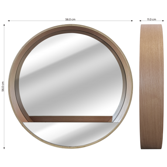 Зеркало декоративное Inspire Nordik Tableto Oak круг 56 см