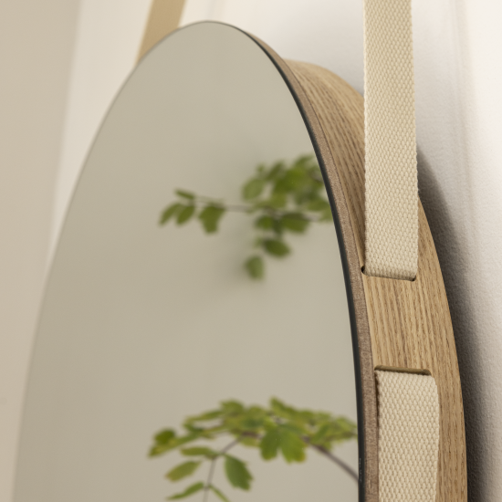 Зеркало декоративное Inspire Nordik Barbier Naturoak круг 55 см
