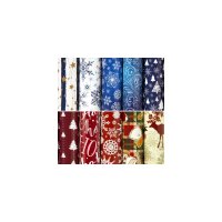 Упаковочная новогодняя бумага Золотая сказка Red Blue
