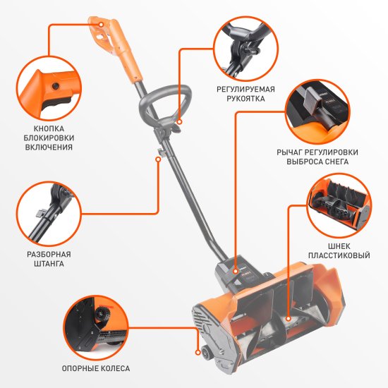 Снегоуборщик электрический PATRIOT PS 1600 E 35 см 1500 Вт